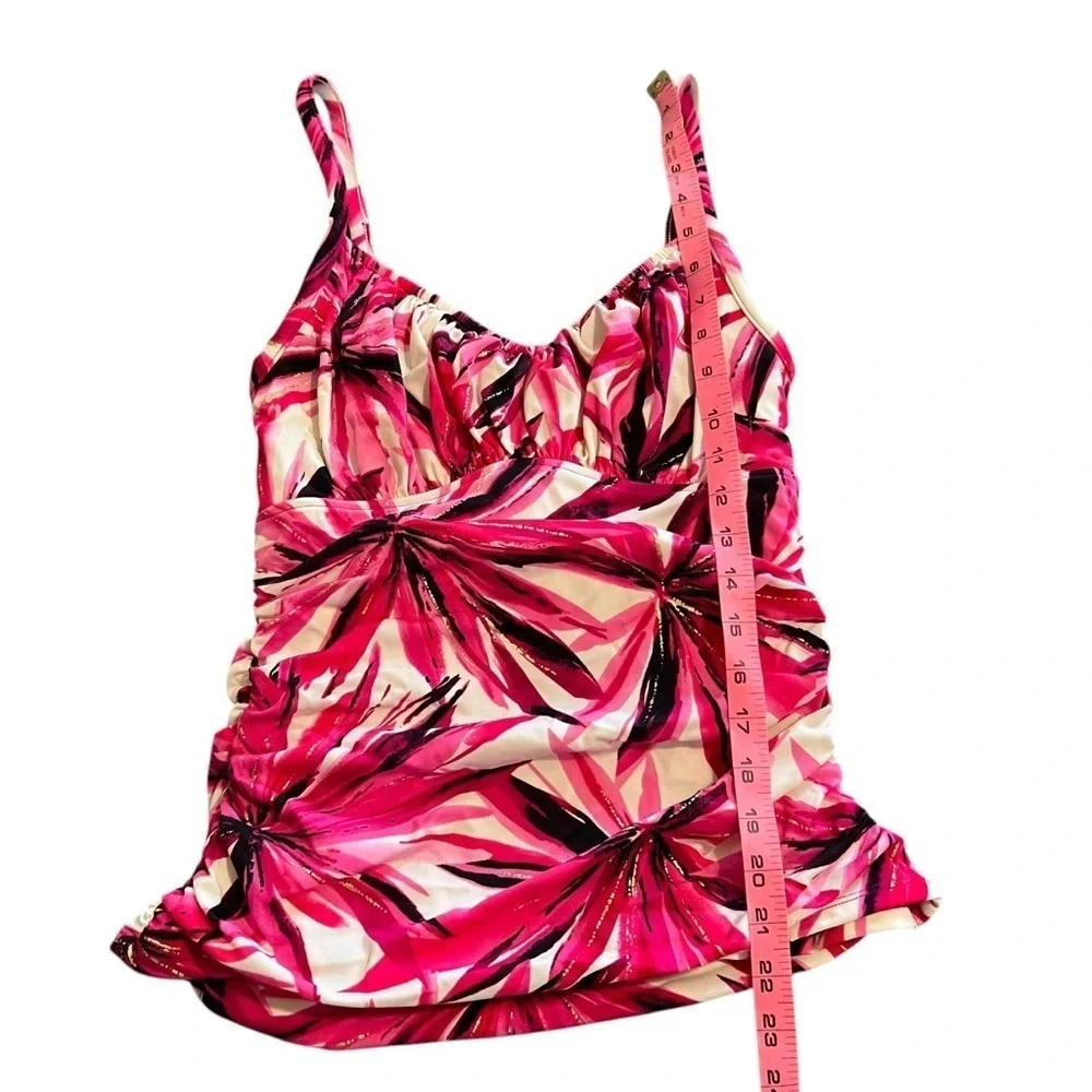 Miraclesuit Tankini Top Floral Palms Size 10